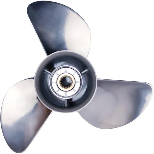CAPTAIN Stainless Steel Outboard Propeller, 13 1/4 Diameter x 17 Pitch fit Johnson Evinrude 45 50 55 60 65 70 75 85 88 90 100 110 112 115 120 125 135 HP Engines, 13 Spline Tooth RH Boat Prop