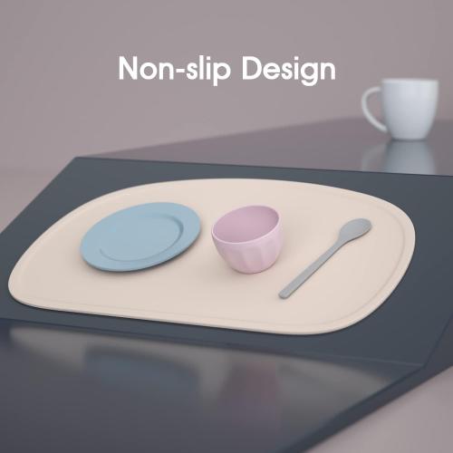 Cuddle Campus Silicone Placemat with Raised Edges for Kids,Toddlers,Babies, Non-Slip Table Setting Placemat for Dining,Come with String for Storage