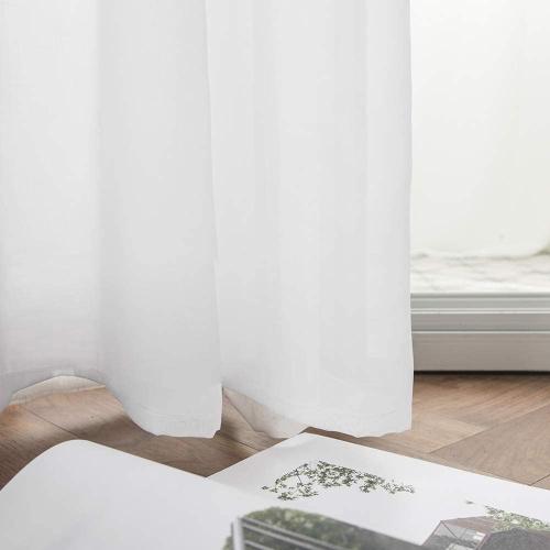 MIULEE Solid Color Sheer Curtains 84 Inches Long 2 Panels Set - Elegant Lightweight Grommet Light Filtering Window Voile Panels/Drapes/Treatment for Bedroom Living Room W42 x L84 Inch, White