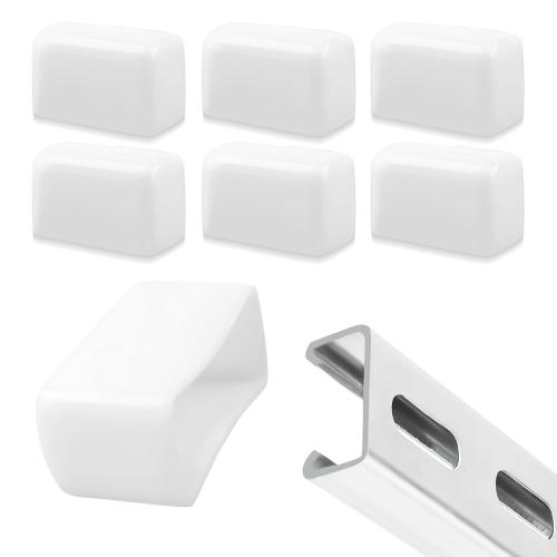 40 Pack 1-5/8 White Strut Channel End Caps - Square Soft PVC Cap for Metal Channels, Safety Protective Cover for Unistrut, Tool-Free for HVAC & Mechanical System