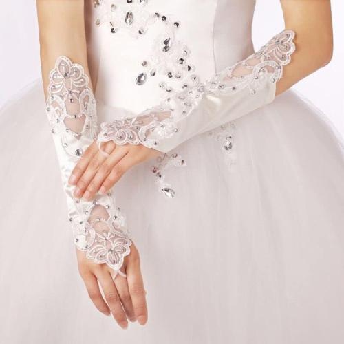 PENINSULA LOVE Girls First Communion Gloves Flower Girls Fingerless Mittens Lace Princess Dress Gloves for Wedding 8-15 Yrs