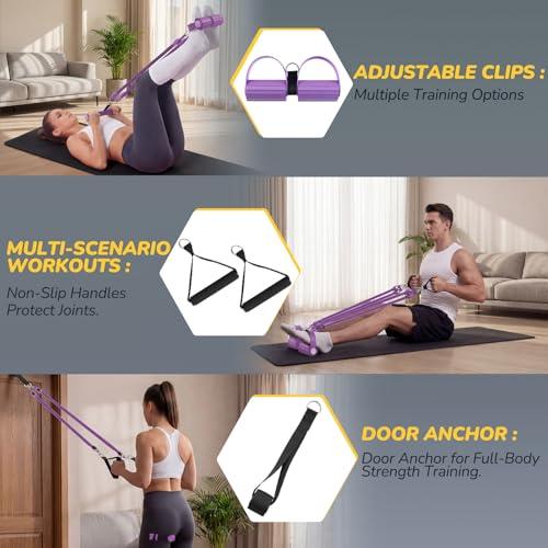 New AddWin L10 Upgrade Foot Pedal Resistance Bands with Handles