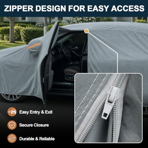 GUNHYI 16 Layers Heavy Duty SUV Car Cover Waterproof All Weather, | Universal Fit Ford Explorer, Toyota Highlander, Acura MDX, Audi Q7/Q8, BMW X5/X6, Kia Telluride, Hyundai Palisade etc.