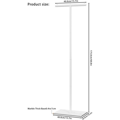 OUTBROS Freestanding Coat Rack, 68.9 High Small Clothes Rack, White | Coat Tree with Rock Base, T Shaped Clothe Rack, Coat Hanger Stand Suitable for Bedroom, Hallway, Entrance‼️missing pieces‼️
