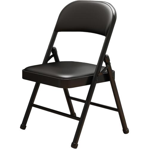 Black 1 Pack Bulk Folding Chairs with Padded Cushion, Single Black Steel Metal Frame Foldable Chair for Indoor and Outdoor, Portable Stackable Commercial Seat for Bedroom Patio Party Event