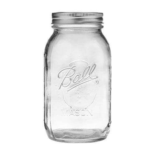 Ball Regular Mouth Glass Mason Jars with Lids and Bands, Used for Canning (Quart, 32 Ounce (Pack of 6))