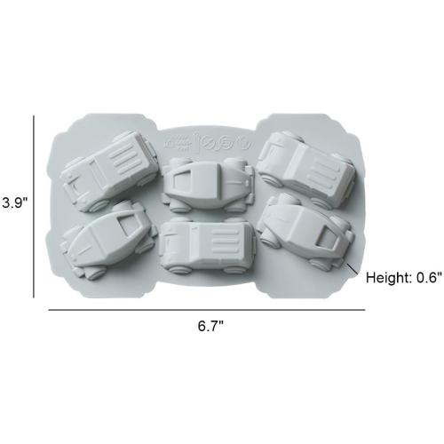 3Pcs Car Silicone Ice Cube Trays Auto Silicone Chocolate Molds Jello Candy Gummy Mold Cake Decorating Tool Crayon Wax Melt Mould (Random Color)