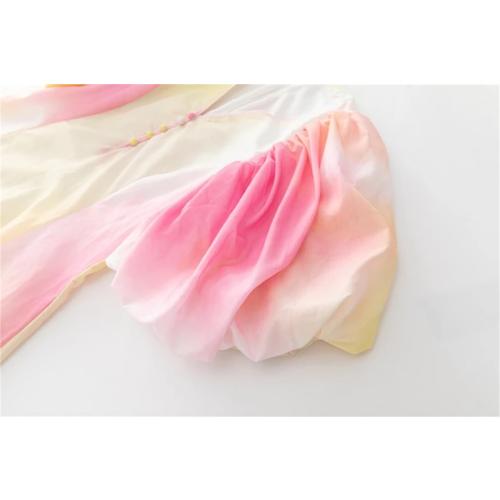 Generic Women's Sexy V Neck Short Lantern Sleeves Faded Color Fashion Dresses, Small