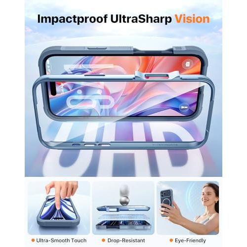Diaclara Magnetic & Screen Protector for iPhone 17 Pro Max Case,Blue