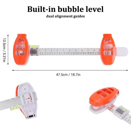 Picture Hanging Tool with Level, Magnetic Nail Holder and Ruler, 3-in-1