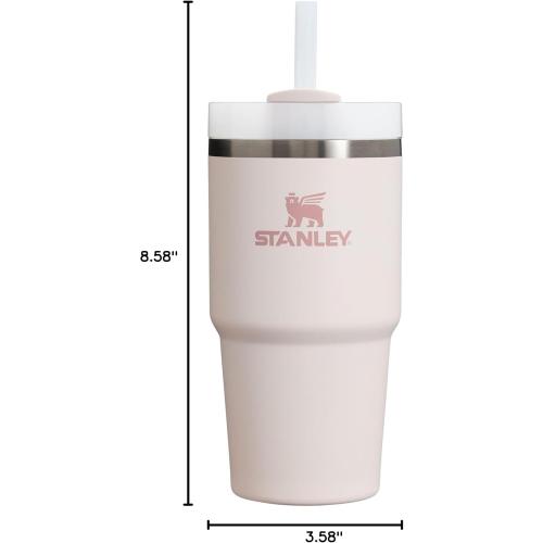 Stanley Quencher H2.0 Tumbler with Straw 20 oz | F | Cup Holder Compatible for Travel | Insulated Stainless Steel Cup | BPA-Free | Rose Quartz 2.0