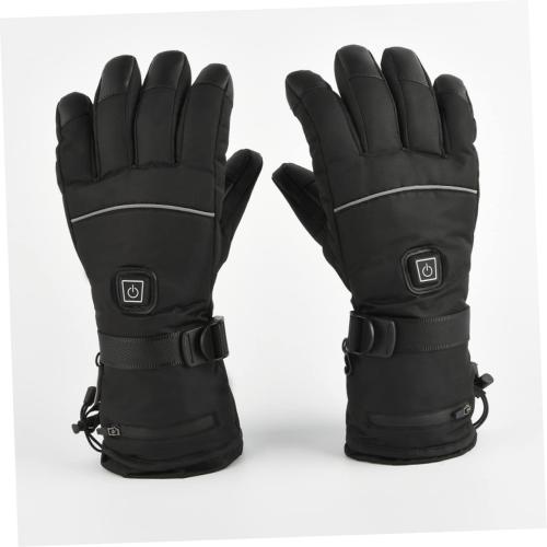 1pair Battery Powered Heated Gloves for Men Adjustable Warmth Gloves for Motorcycle Cycling Compatible Plush and Pu Leather for Outdoor Sports