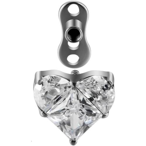 14g G23 Titanium Hypoallergenic Cubic Zirconia Butterfly Dermal Anchor Tops and Base Microdermals Jewelry for Body Piercing
