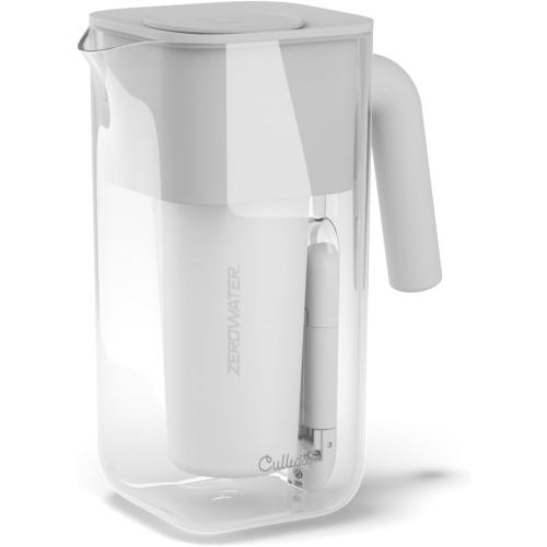 Culligan with ZeroWater Technology 8-Cup Water Filter Pitcher – Includes 5-Stage Advanced Water Filter, IAPMO Certified to Reduce Lead, Total PFAS (Forever Chemicals), Mercury, Fluoride, and Chlorine