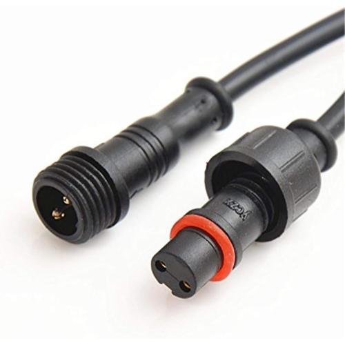 5Pairs 2pin Black Electrical Connector LED Connector for LED Lights 20cm Extension Cable 40cm/Pair 0.3mm² 15mm Nut