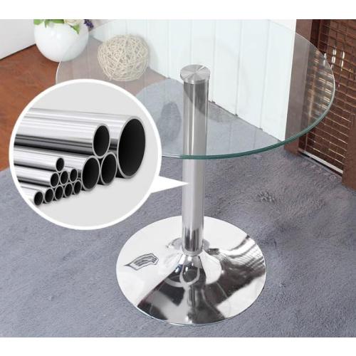 27.3 Round Glass Dining Table, Modern Circular, Sturdy Base and Perfect for 2-4 Seat, Bistro Style for Dining Room, Living Room, Balcony, Cafe