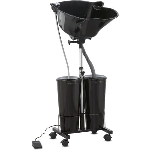Portable Shampoo Bowl with Electric Pump (Pack of 1) | Adjustable Basin Height, Dual-Bucket Design with Drain Hoses | Home & Barber Use |