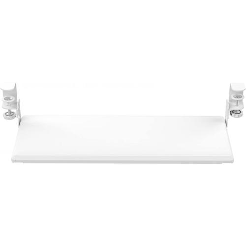 Stand Up Desk Store Large Clamp-On Retractable Adjustable Keyboard Tray | Improve Comfort While Increasing Desk Space - for Desktops Up to 1.5 Thick (33 W x 12.25 D) (Dark Grey) (Large)