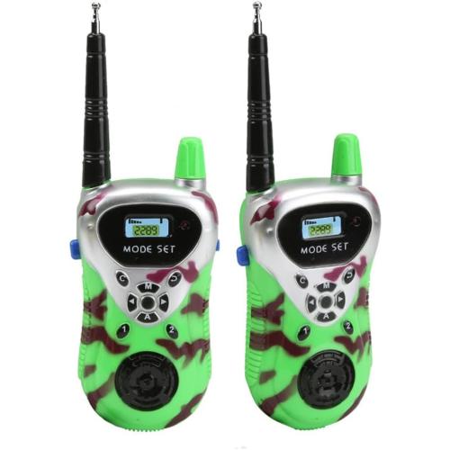 Kid Handheld Walkie Talkie Toy for 3-12 Year Old, Universal Children Outdoor Radio Transceiver Interphone for Outside, Camping, Hiking (Green)