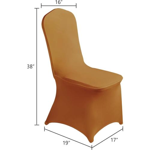 SUPERO Waterproof Spandex Chair Cover  6PCS, Stretch Dining Chair Covers, Polyester Outdoor Chair Covers, Protector Stretch Chair Cover for Party Universal, Banquet, Wedding Event, Hotel(Gold)