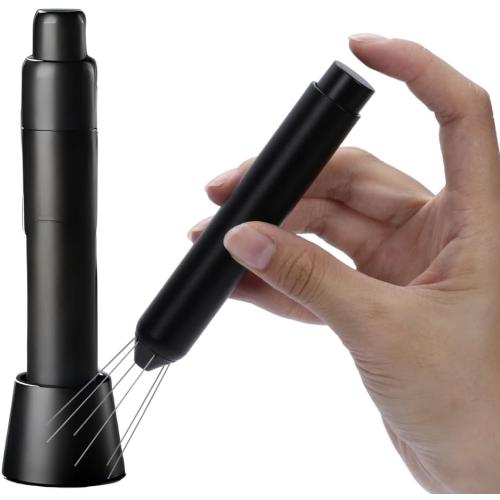 Retractable Espresso WDT Tool - Magnetic Coffee Distribution Tool with 6x 0.5mm Needles Safety Retraction & Fidget Spinner Design for Home Baristas