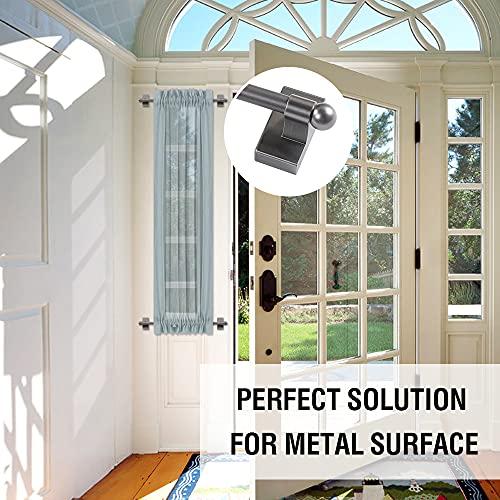Magnetic Curtain Rods, 1/2 Inch Diameter, 2 Pack, Pewter
