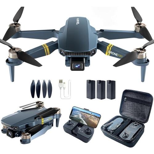 Range Super Endurance Foldable Drone with Camera for Beginners–60  min Flight Time, WiFi FPV Quadcopter with 4K HD Camera, Brushless Motor, Auto Hover, Follow Me (3 Batteries)