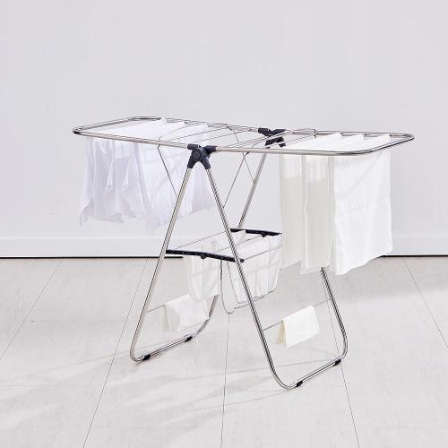 Size M TRES BELLE 25NEW Stainless Steel Clothes Drying Rack(M)–Foldable,Lightweight,No-Slip Rods,Made in Korea,Indoor & Outdoor Use,Rust-Resistant,Towels,Underwear,Baby Clothes Drying–