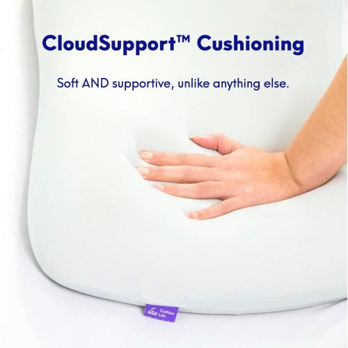 C CUSHION LAB Deep Sleep Pillow, Patented Ergonomic Contour Design for Side & Back Sleepers, Orthopedic Cervical Shape Gently Cradles Head & Provides Neck Support & Shoulder Pain Relief - Calm Grey