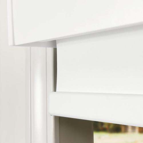 CALYX INTERIORS Blackout Roller Shade with Valance, Thermal Insulating Blind, Cordless, 34.5 W x 60 H, Simple White