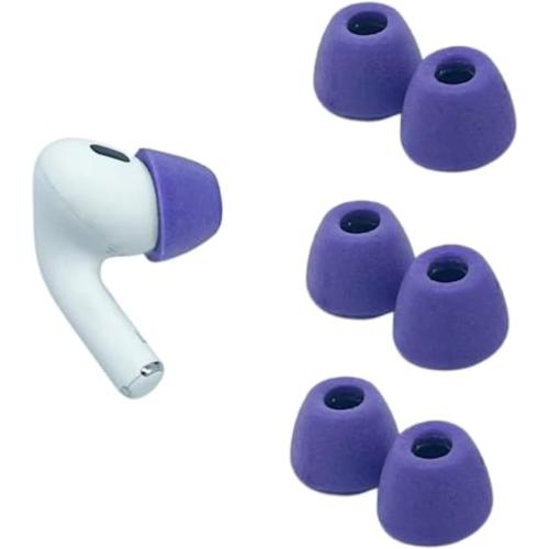 Comply Memory Foam Replacement Earbud Tips for Apple AirPods Pro 1 & 2 | Ultimate Comfort, Secure Fit, Superior Noise Isolation | Anti Slip, Prevent from Falling Out | Purple (S/M/L) (3 Pairs)