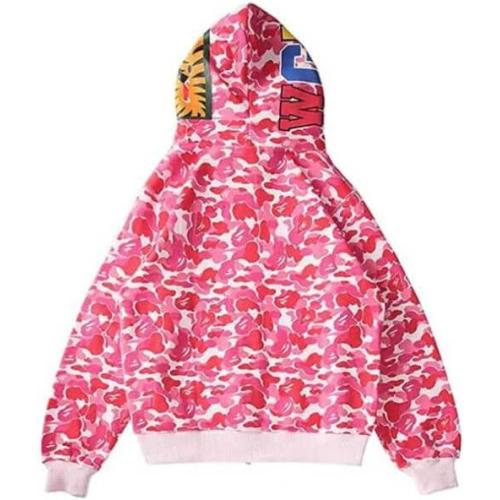 Shark Jaw Camo Jacket Hoodie Shark Mouth Sweatershirt Full Zip Up for Adults(Size M)