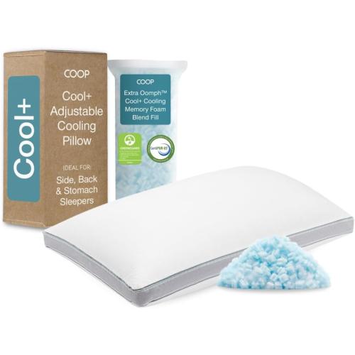 Coop Home Goods Cool  Adjustable Pillow, King Size Plus Shaped Memory Foam Pillows with Cooling Gel, Back, Neck Support, Stomach or Side Sleeper Pillow, CertiPUR-US/GREENGUARD Gold‼️missing item‼️