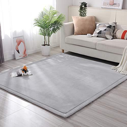 Grey Loartee Nursery Crawling Rug and Play Mat - Velvet Coral for Toddler Exercise