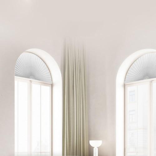 Arch Window Shade Half Moon Circle Light Filtering No Drill Pleated Blinds