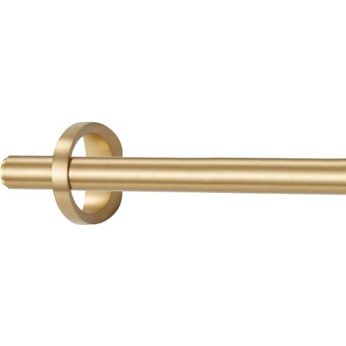 Modern Curtain Rods, 1Inch Diameter Decorative Single Window Rod Telescoping 48-84 Inch Adjustable Drapery Rods Warm Gold Color For Bedroom Living Room Kitchen Office