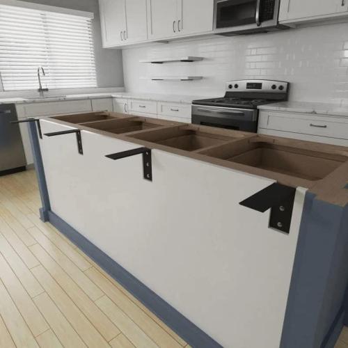 Countertop Support Bracket 6 Pack 18 inch Heavy Duty 3/8 Thick Black Granite Countertop Bracket 18x8x2.5 Shelf L Bracket Mantel Corbels for Quartz/Granite/Wood/Concret/Laminate Countertops