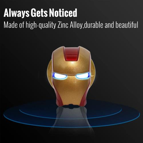 Push Start Button Cover with Pre-Pasted Tape,Zinc Alloy Metal,Great Iron Man Gifts for Men (Golden red)