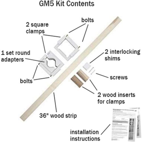 Safety Innovations No Hole Stairway Baby Gate Mounting Kit - Fits Posts from 2 3/4 inches to 3 1/2 inches Wide with Square or Round Tops - No Adhesives On Or Screws in Your Posts, (1-Pack)