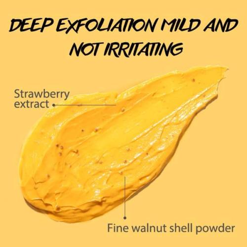 Vitamin C and Turmeric Face Scrub Cream Organics Microdermabrasion Facial Scrub Exfoliating Clears Blackheads Improve Dark Spot Acne with Strawberry Extract Exfoliator 130g/4.5oz