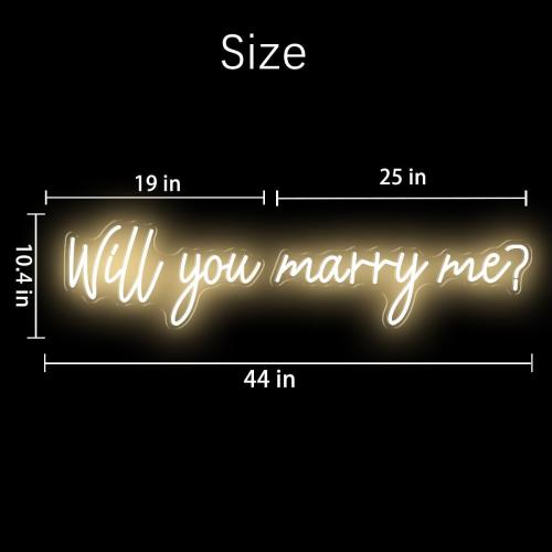 Will You Marry Me Neon Sign Large, 44 Dimmable Will You Marry Me Sign for Wall Decor, LED Neon Lights Sign for Engagement Party, Wedding, Proposal, Valentine's Day, Wedding Company, Warm White
