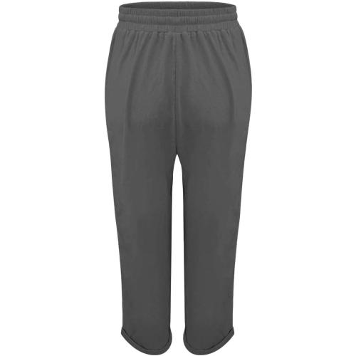 Size M Womens Cotton Linen Pants High Waist Pants Drawstring Loose Trousers Summer Lightweight Lounge with Side Pockets