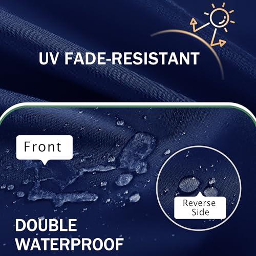 Navy Blue 4 pack 18.5x16 Outdoor Chair Cushions Set of 4: Waterproof & Fade Resistant Seat Cushion for Patio Furniture - 18.5 x 16 x 2 Inch Chair Pads with Ties and Hidden Zipper - Patio Chair Cushion Replacement, Navy