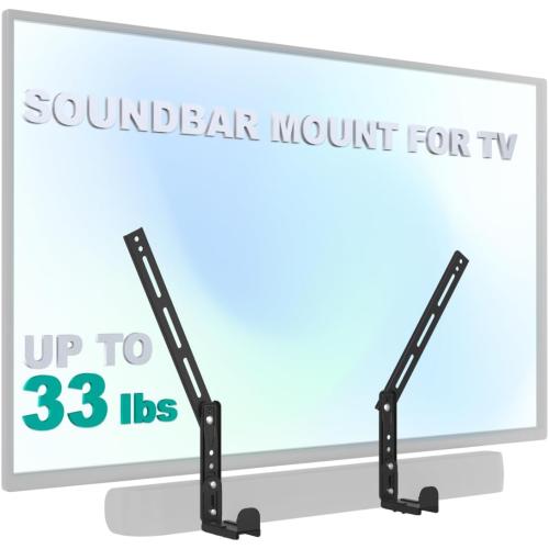 WALI Universal Soundbar Mount for TV, Heavy-Duty Bracket for Mounting Above or Below Screen, Length Up to 16.7,Fits Samsung,Sony,Bose,LG,Vizio,Roku,Vizio,Bose & More (SBR206)