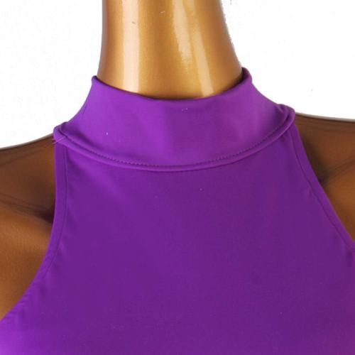 Women's Ballroom Dance Dress Splicing Performance Long Sleeve purple ? Modern Dance Competition Costumes large