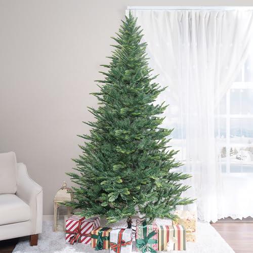 Naomi Home 7 5ft Nordic Christmas Tree with Lights Realistic Charming Christmas Tree Prelit with 1266 Branch Tips 700 Warm Lights and Metal Stand Aritificial