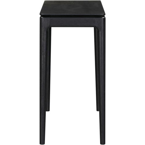 NTC Mingle 47-Inch Console Table, Modern Solid Wood Entryway Table with Hidden Drawer, Waterproof & Heat Resistant, Narrow Table for Hallway, Living Room & Foyer, Burnt Black