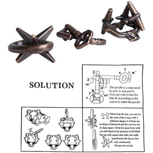 Brain Teaser Puzzle for Adults Puzzles Metal Hole Lock Adult Educational Toy Jigsaw IQ Puzzle (Ferrous)