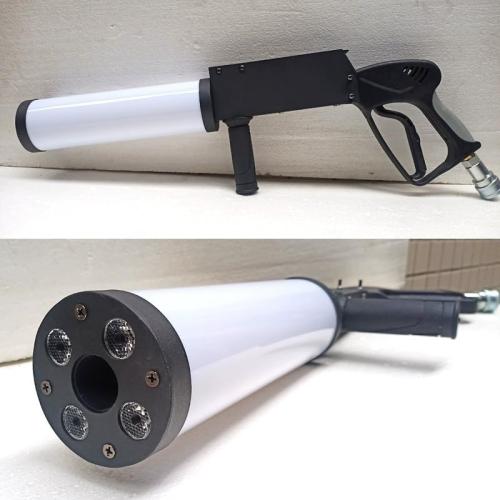 Color White CO2 Fog Machine, Handheld Fog Gun, Cannon Fog Machine with LED Lights Effect, Fogger, Smoke Gun With 3 Meter Gas Hose for Night Club Party, DJ Effects