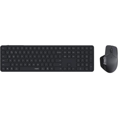 Rapoo 9560M Wireless Keyboard and Mouse Combo, Blade-Series E9550L 110-Key Ultra-Thin Keyboard and MT760SE Wireless Mouse, Support 4 Devices, Quiet, USB-C, Rechargeable, for Windows/Mac/Linux/Chrome